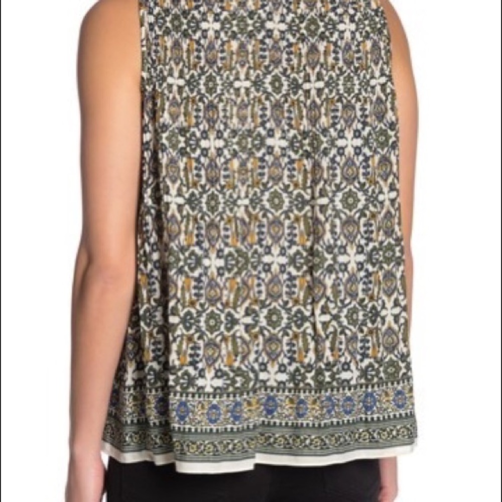 Pleated Neck Tie Max Studio Sleeveless Blouse Sz M - Picture 2 of 4